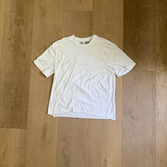 Nordstrom Self Cropped White Short Sleeve Tee - Picture 1 of 6